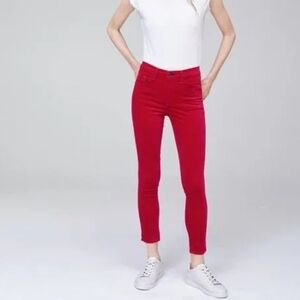 NEW Rag And Bone High Rise Ankle Skinny Fuschia Velvet Jean